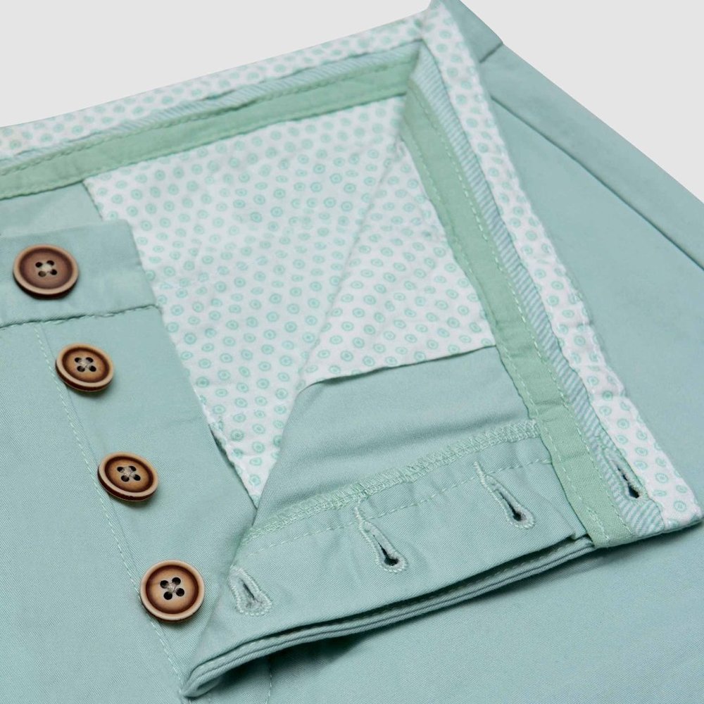 OLGYN Men’s Regular Fit Light Aqua Chino Shorts - Picture 4 of 6